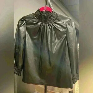 NWT faux leather top